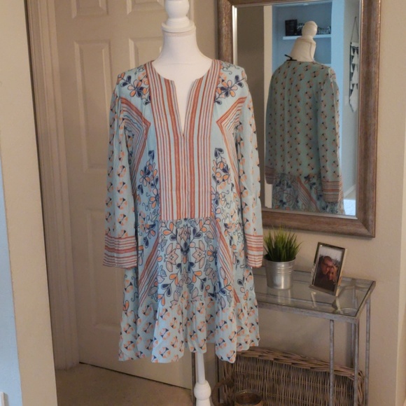 BCBGMaxazris Long Sleeve Boho Gypsy Tunic Dress - Picture 2 of 6